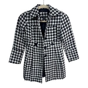 George Girls Houndstooth Coat Black White Classic Peacoat Preppy Kids 6-6X